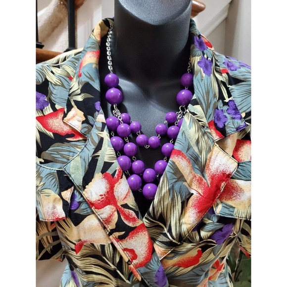 Vintage Ellen Ashley Tropical Floral Rayon Short Sleeve Retro Romper Size 4 - Picture 2 of 11